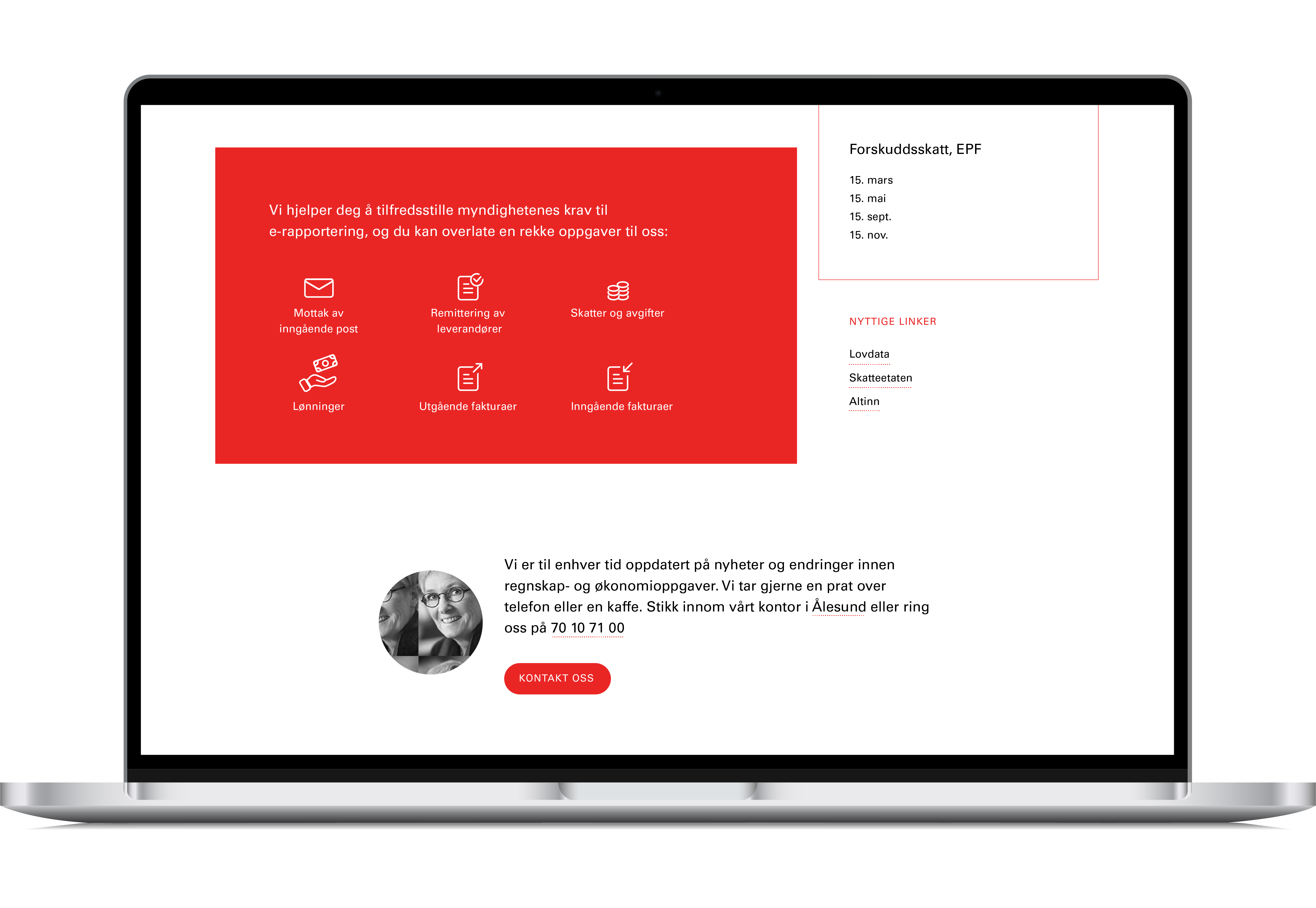 designbyrå i ålesund osberget ashar levert nettside for regnskapsfører