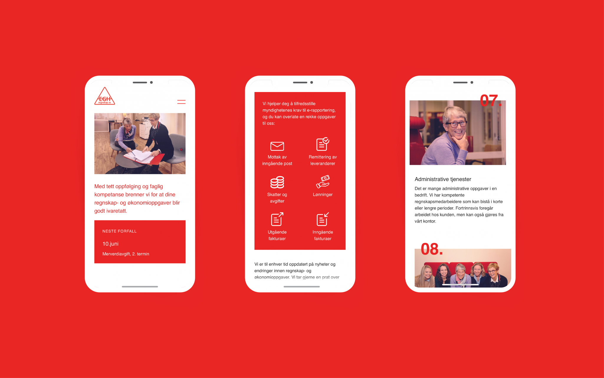 nettside for regnskapsfører tilpasset mobil av webbyrå i ulsteinvik osberget as