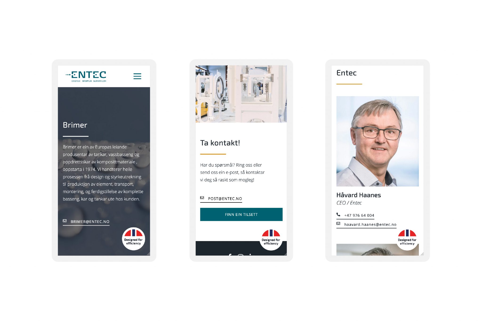 mobiltilpasset nettside for entec av fantastiske osberget