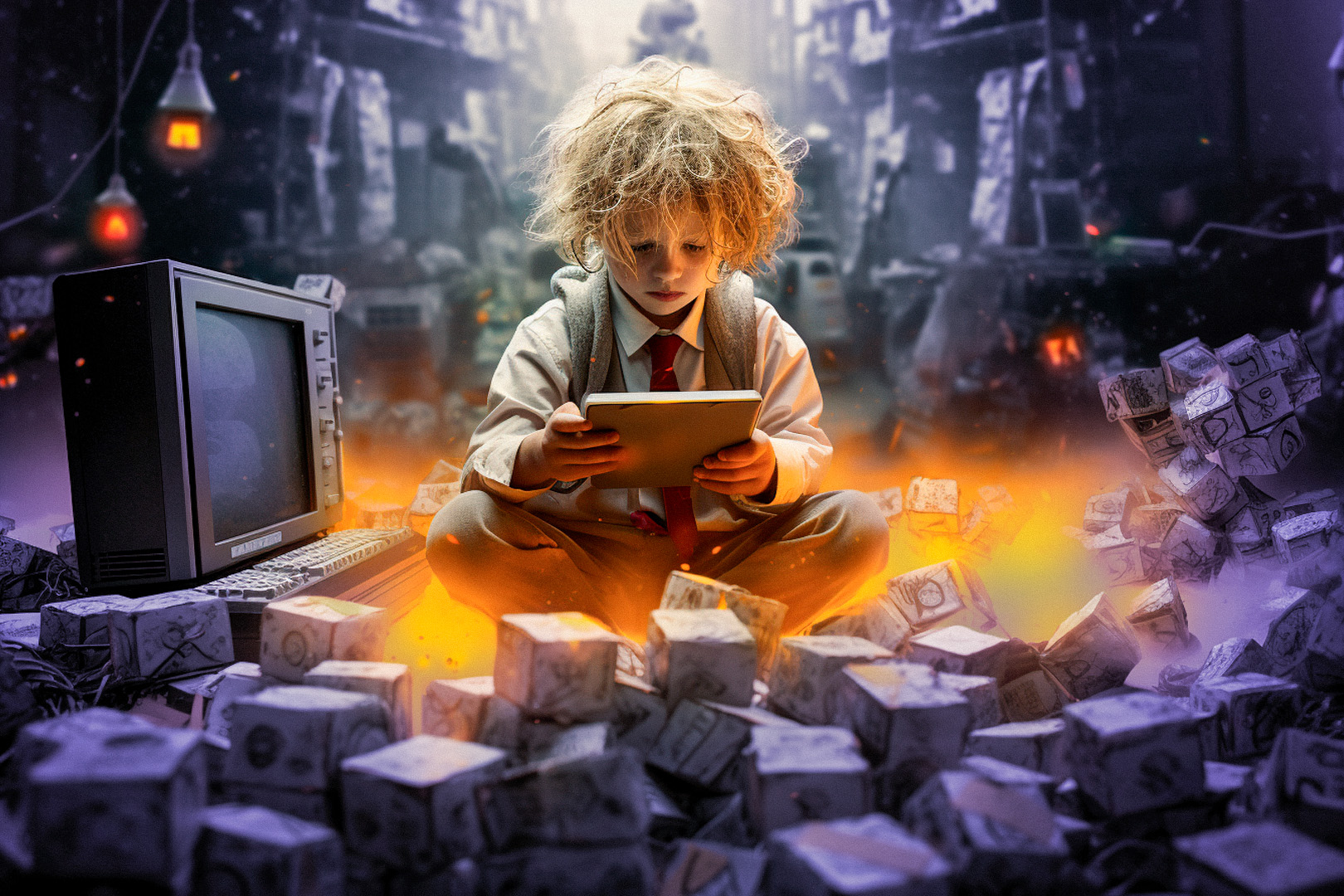 Konseptuell illustrasjon av kaoset ved å navngi en bedrift